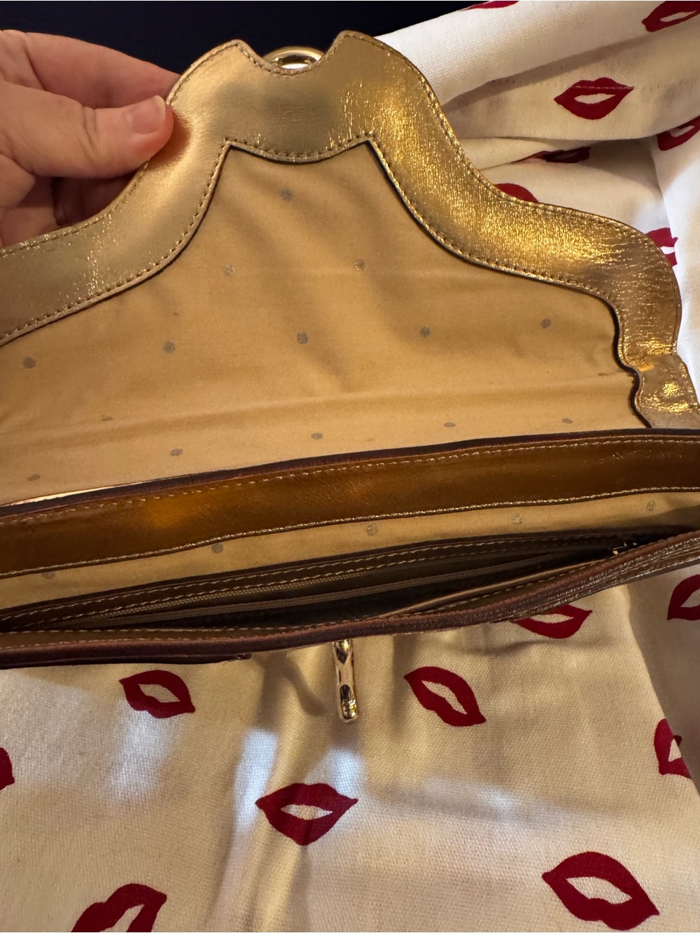 Vintage Kate Spade gold and copper Sutton Metallic leather disco shiny Y2K Rare - Picture 6 of 11